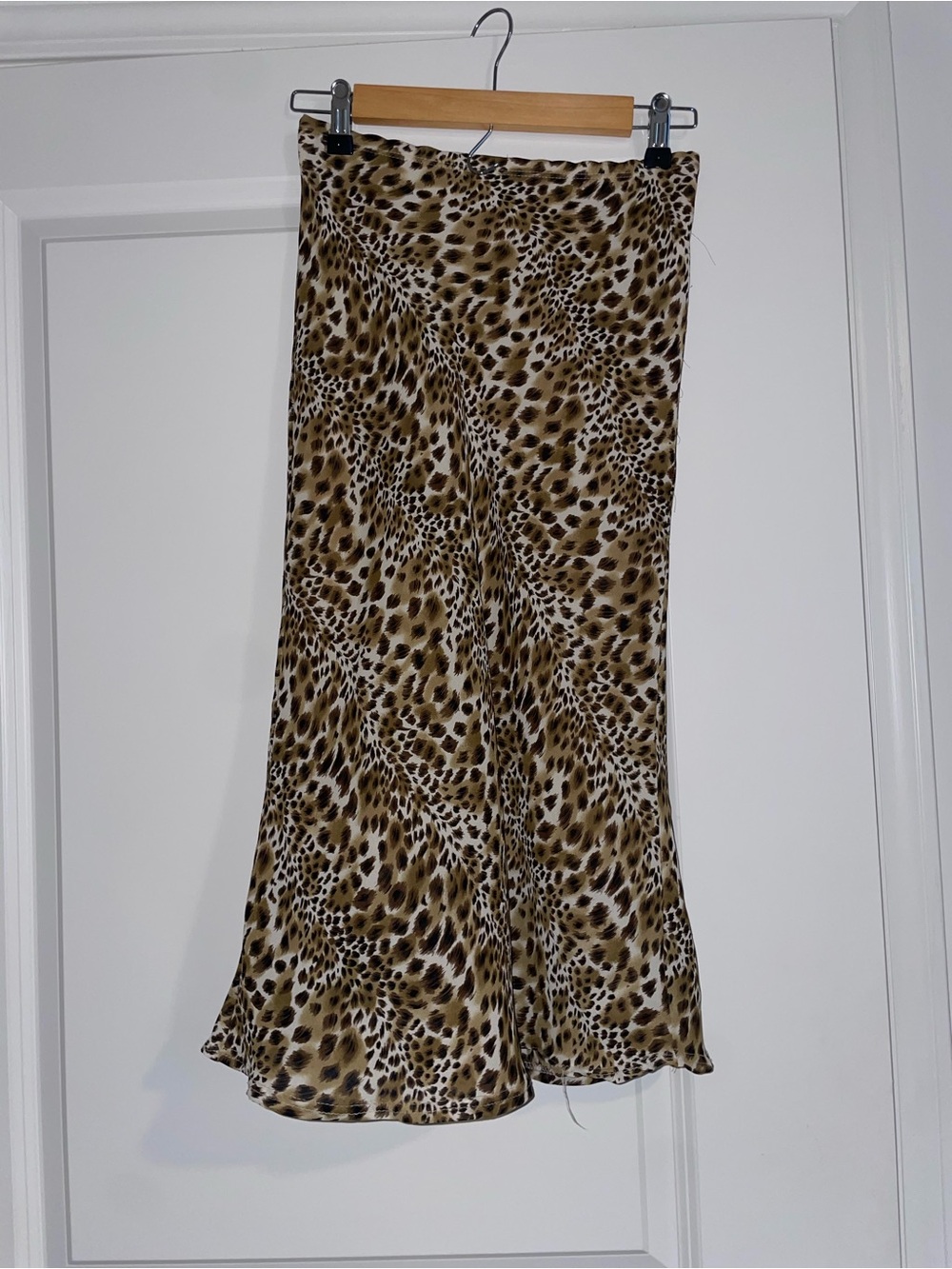 Leopard Print Midi Skirt - Brown Animal Print